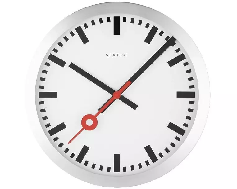 NeXtime Wanduhr Station Ø 35 cm Weiss