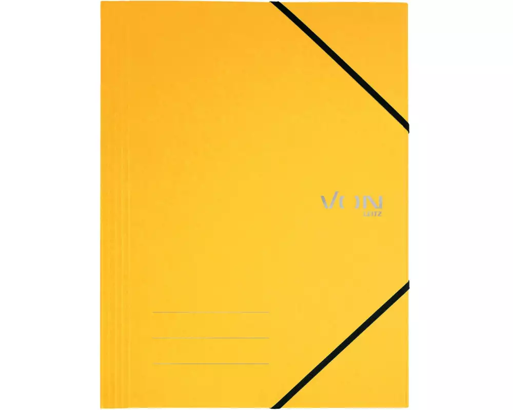 VON Gummibandmappe A4, Gelb, 5 Stück