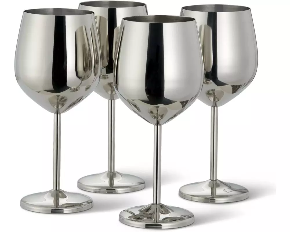 Oak & Steel Weingläser-Set 500 ml, 4 Stück, Silber