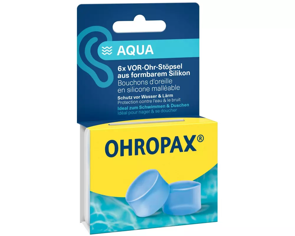 Ohropax Ohrstöpsel Aqua, Silicon 6 Stück