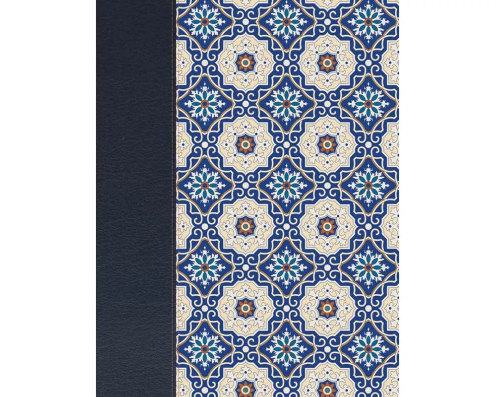 Rvr 1960 Biblia de Apuntes Edición Letra Grande, Piel Fabricada Y Mosaico Crema Y Azul