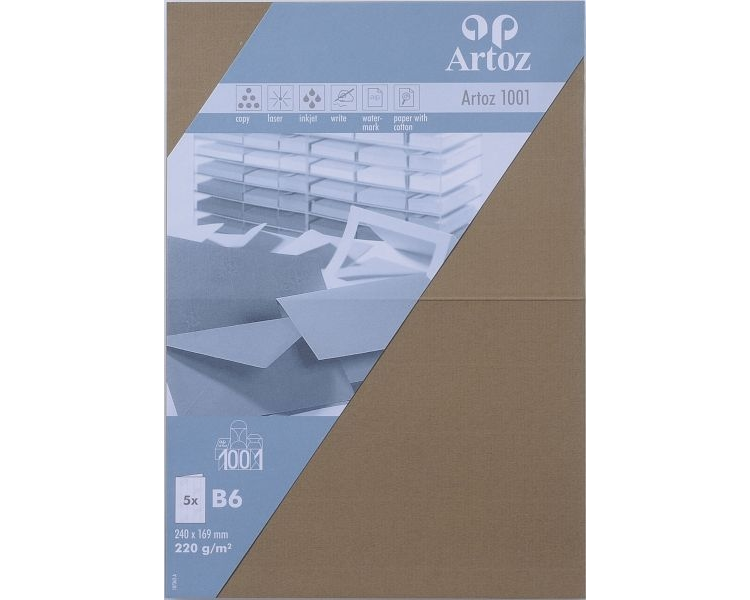 ARTOZ Karten 1001 B6 107362265 220g, olive 5 Blatt