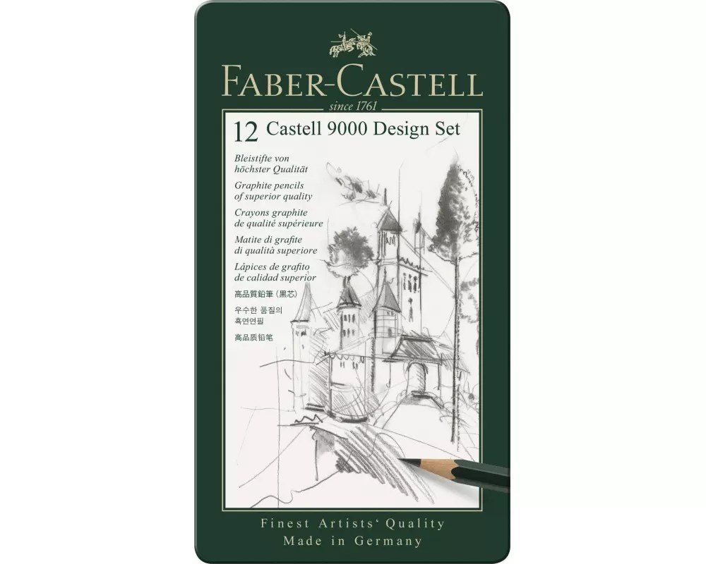 Faber-Castell Bleistift Castell 9000 5B-5H 12 Stück
