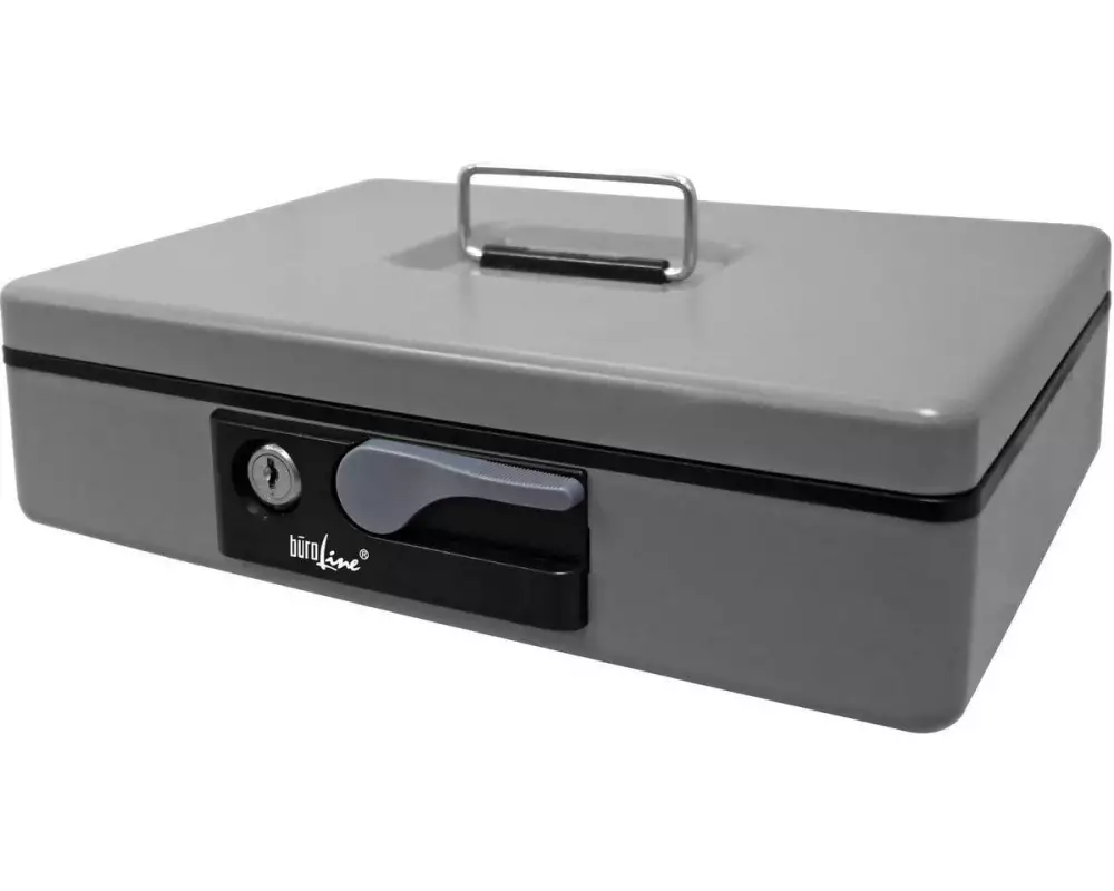 Büroline Geldkassette 30 x 8 x 23 cm Grau