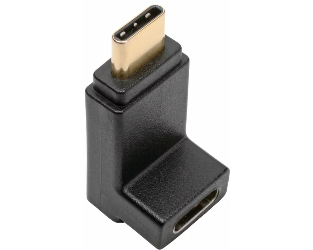 EATON TRIPPLITE USB-C, Right Angle Adapter, M/F 3.1, Gen 2, 10Gbps, Thunderbolt 3 Compatible, 3A Rating
