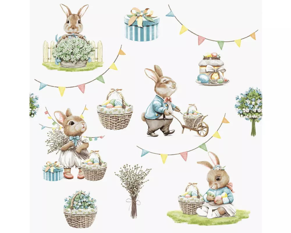 Paper + Design Papierservietten Bunny joy 33 cm x 33 cm, 20 Stück