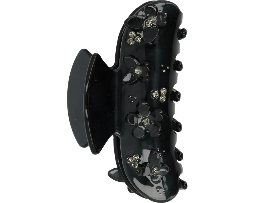 Trisa Accessoires Haarklammer Acryl Schmetterling und Blumen, schwarz