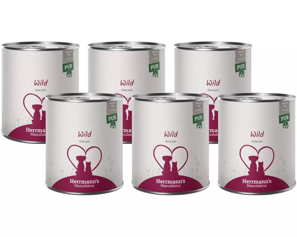 Herrmann's Nassfutter Wild Reinfleisch 6 x 800 g