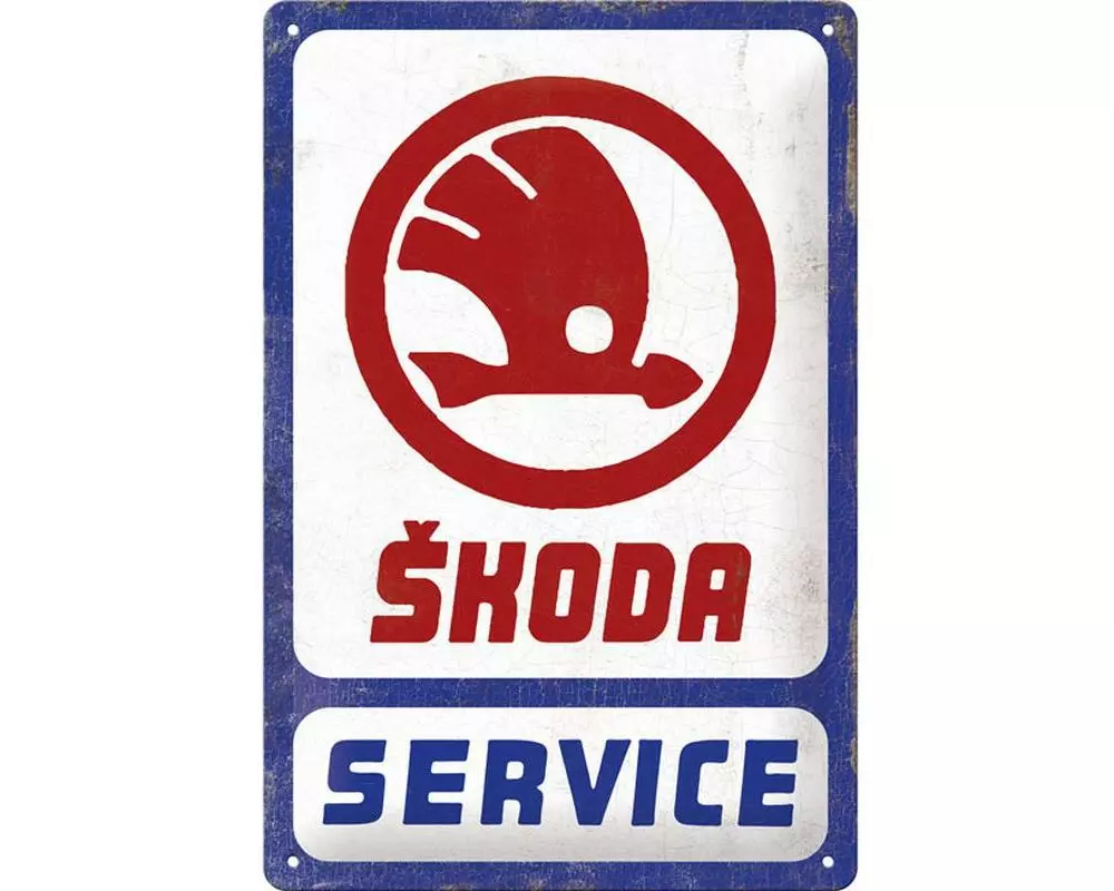 Nostalgic Art Schild Skoda Service 30 x 40 cm, Metall