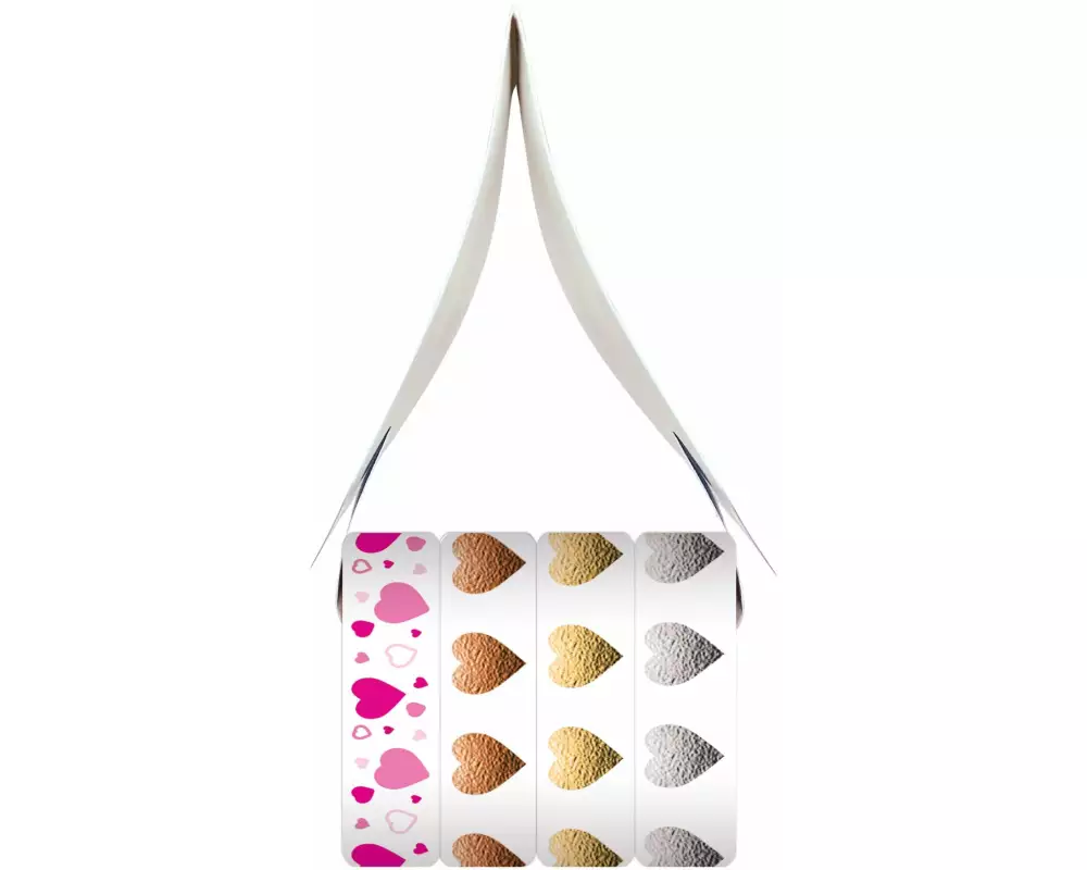 URSUS Washi Tape Herzen 4 Stück, Mehrfarbig