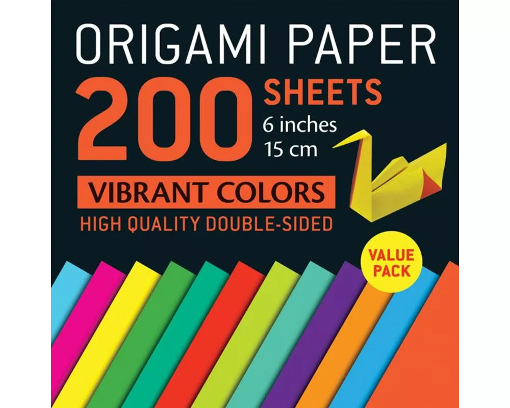 Origami Paper 200 sheets Vibrant Colors 6" (15 cm)