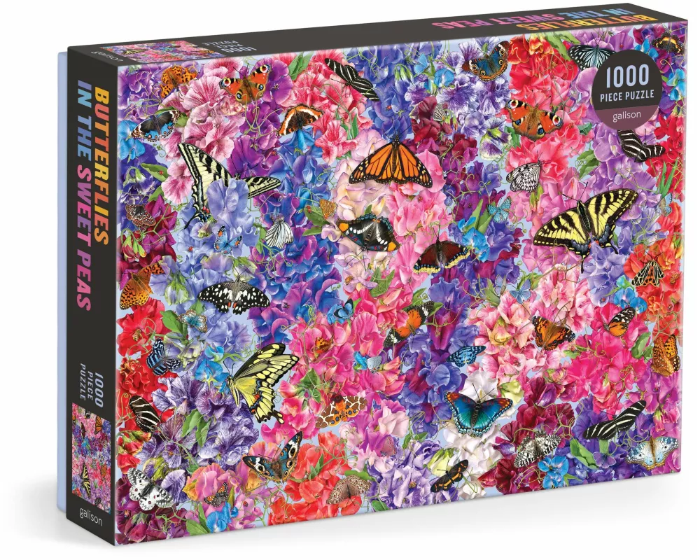 Troy Litten Butterflies In the Sweet Peas 1000 Piece Puzzle