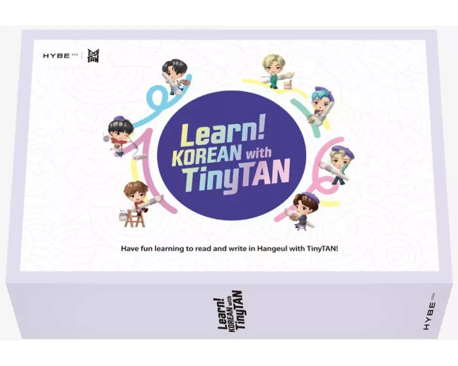 Learn! KOREAN With TinyTAN | 2-Book-Set | With Motipen | Korean Learning for Beginners With BTS Voices | Korean Keyboard Stickers | Flash Cards