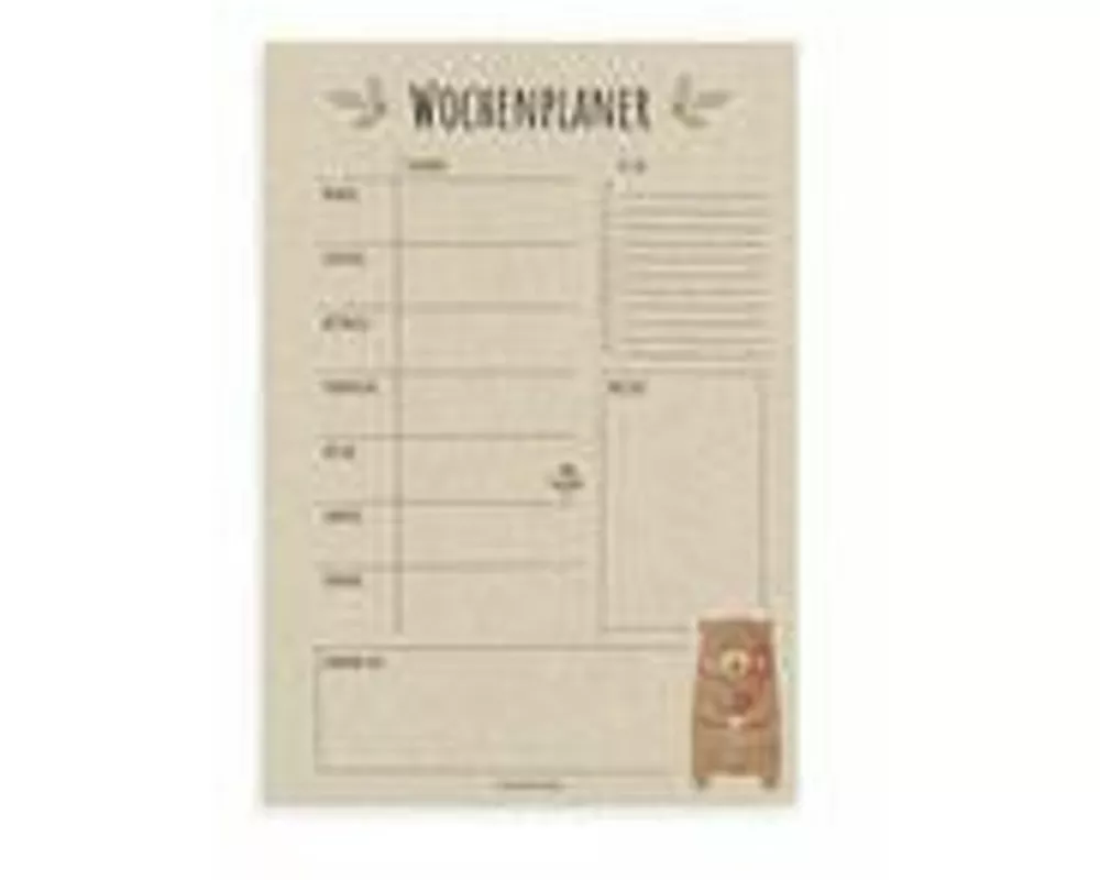 Nachhaltiger A4 Wochenplaner/Terminplaner/To-Do-Liste aus Graspapier (Toadstool Red)