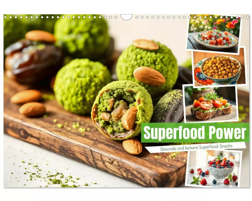 Superfood Power - Gesunde und leckere Superfood-Snacks (Wandkalender 2026 DIN A3 quer), CALVENDO Monatskalender