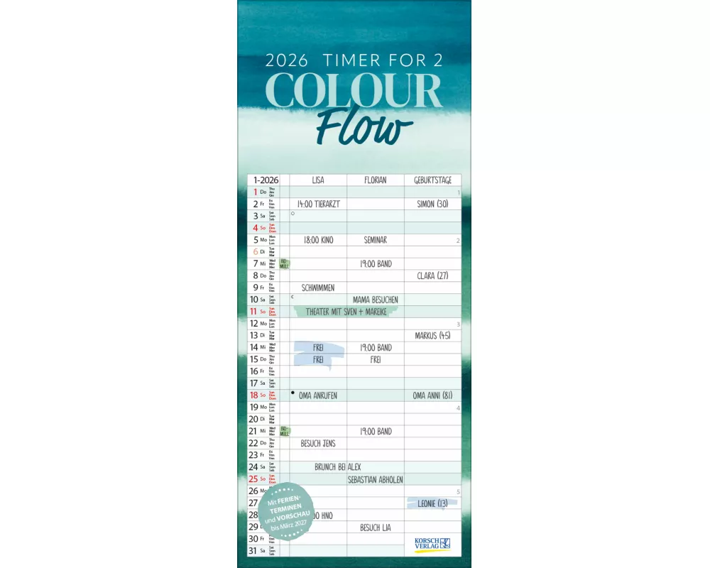 Timer for 2 Colourflow 2026