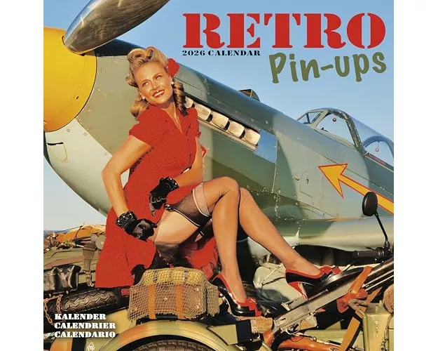Retro Pin Ups Calendar 2026 Square Sexy Girls Glamour Wall Calendar - 16 Month