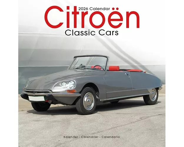 Citroen Classic Cars Calendar 2026 Square Car Wall Calendar - 16 Month