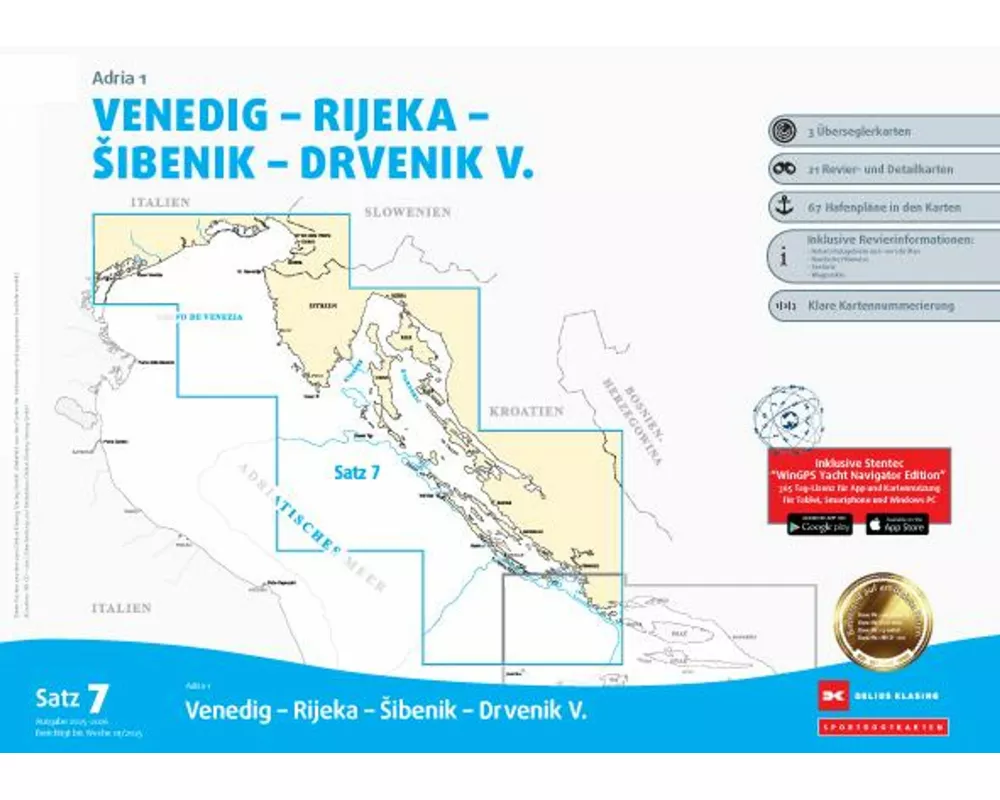 Sportbootkarten Satz 7: Adria 1 (Ausgabe 2025/2026)