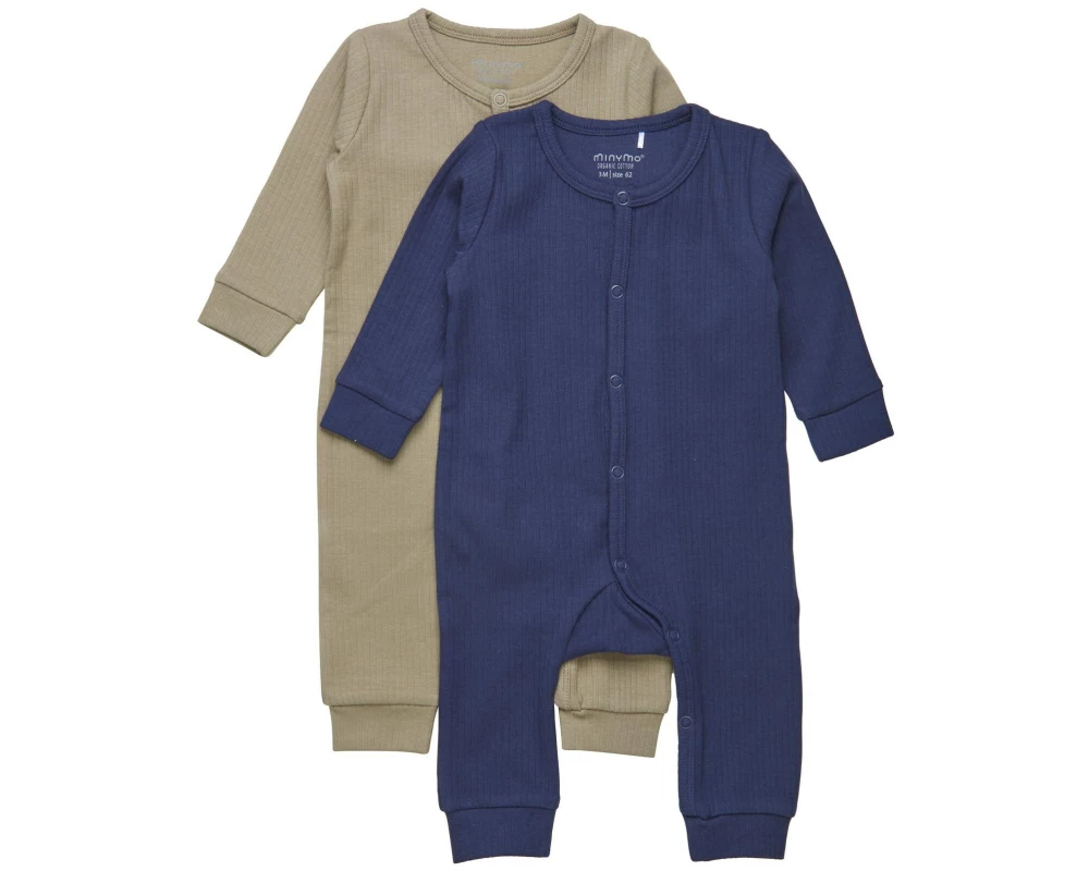minymo Strampler 2er Set Dark Navy Gr. 86