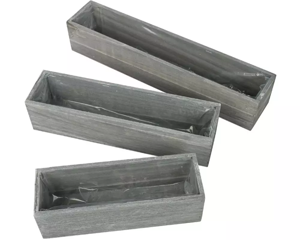 CHALET Pflanzengefäss Jutz L breit, 35 x 10 x 9 cm, Grau