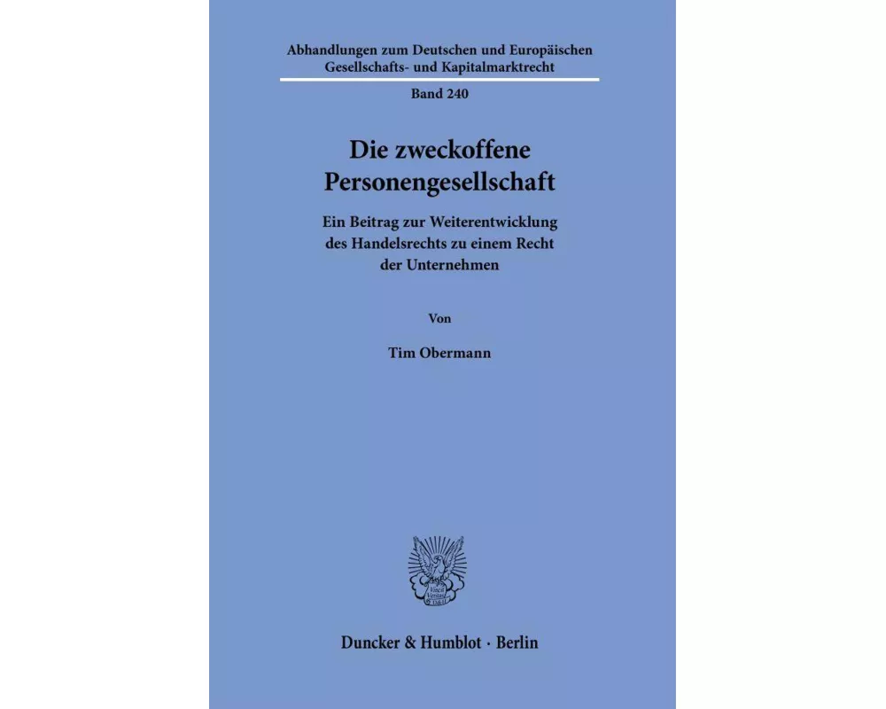 Die zweckoffene Personengesellschaft