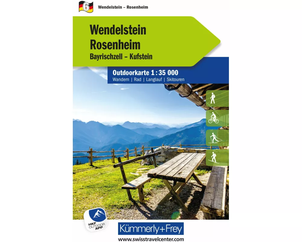 Kümmerly+Frey Outdoorkarte Deutschland 6 Wendelstein, Rosenheim 1:35.000