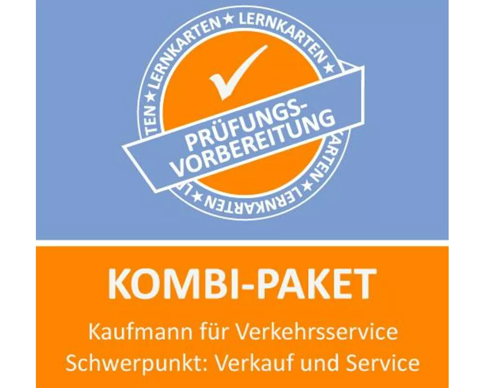 Kombi-Paket Kauffrau für Verkehrsservice Schwerpunkt Verkauf und Service Lernkarten