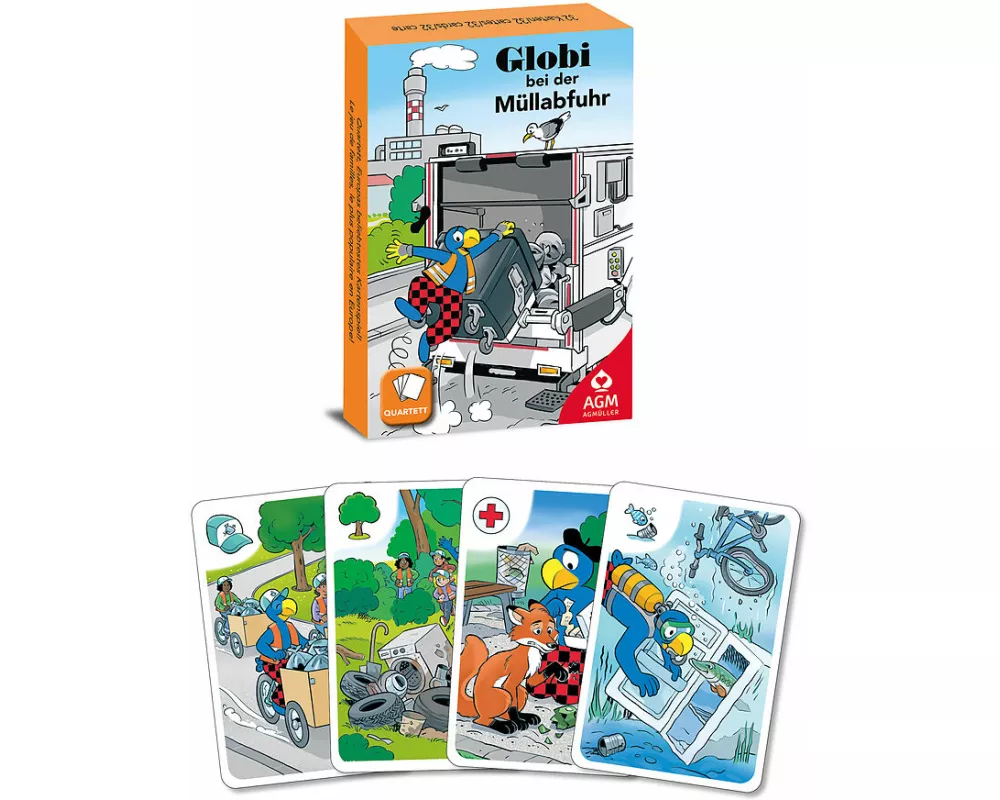 Globi Quartett bei der Müllabfuhr