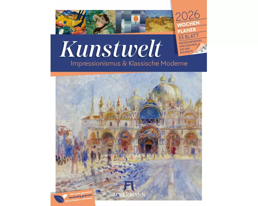 Kunstwelt Wochenplaner Kalender 2026 | Impressionismus und Klassische Moderne