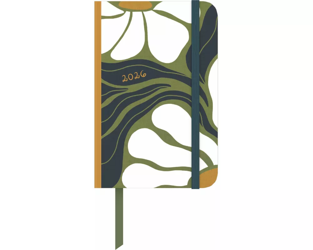 DUMONT - Dominique Vari Blossom 2026 – Taschenkalender klein 9x14 cm – Wochen-Notizkalender mit Verschlussband & Falttasche, ideales Format für Beruf,