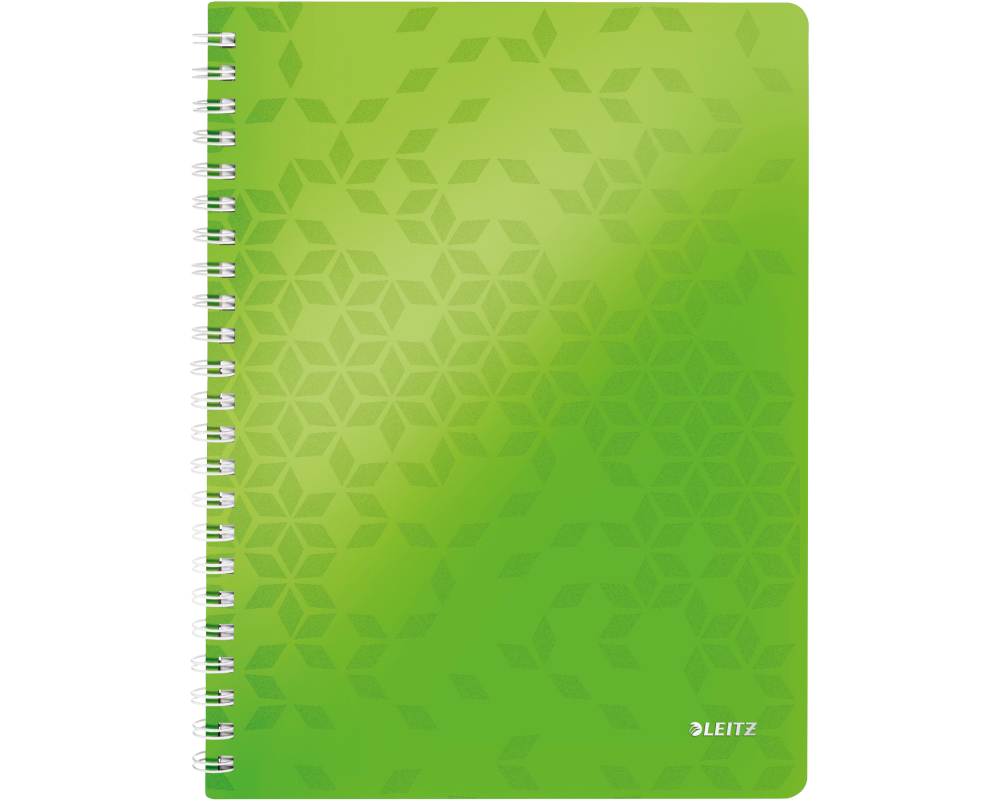 LEITZ Spiralbuch WOW PP A4 4637-00-54 grün 80 Blatt
