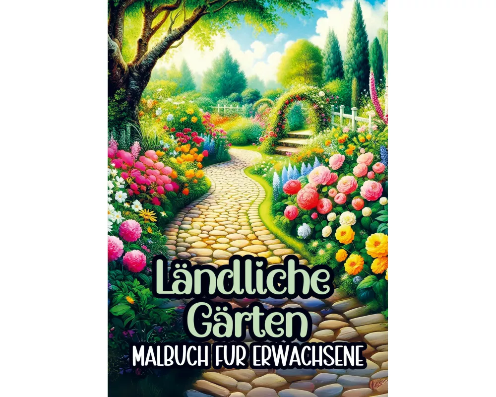 Malbuch für Erwachsene - Ländliche Gärten