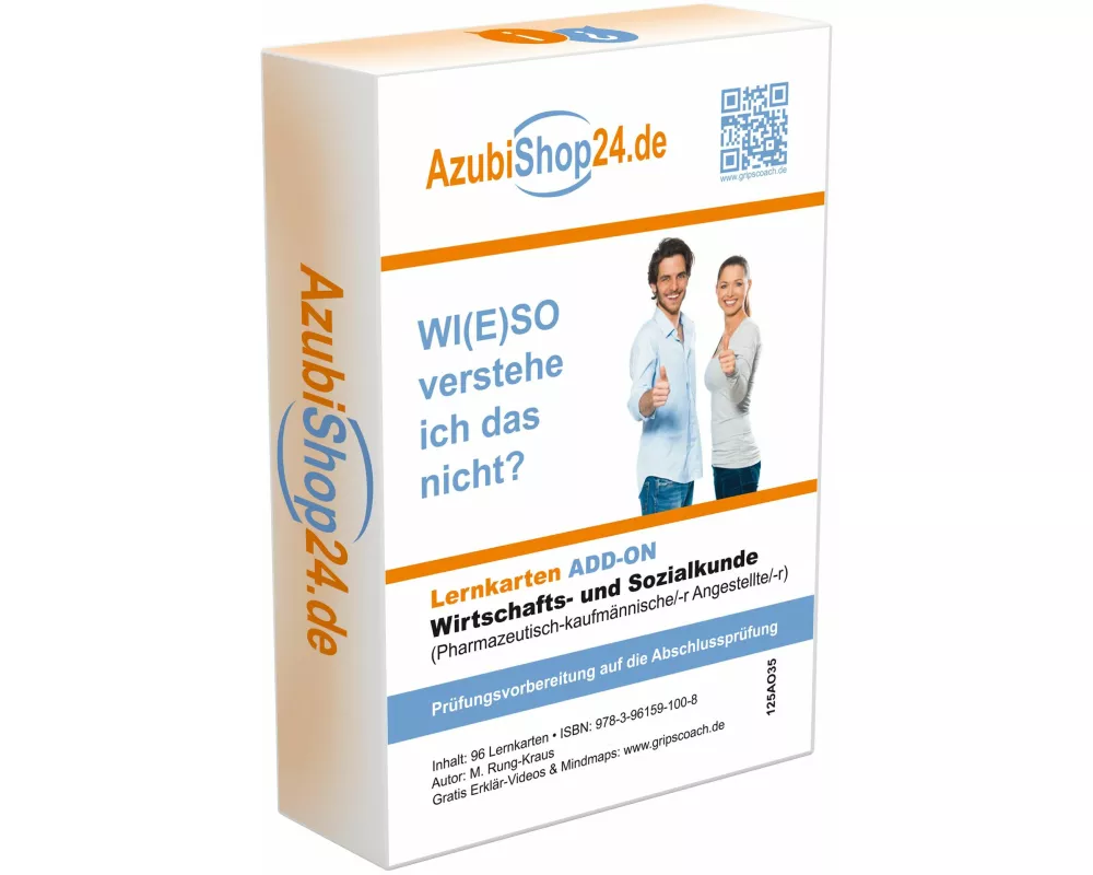Lernkarten Wirtschafts- und Sozialkunde Pharmazeutisch - kaufmännischer Angestellter PKA Prüfungsvorbereitung Wiso Prüfung
