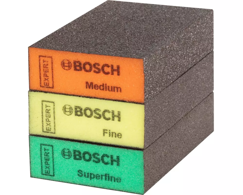 Bosch Professional Unischleifblock Expert-Set S471, 3-teilig, 69 x 97 x 26 mm