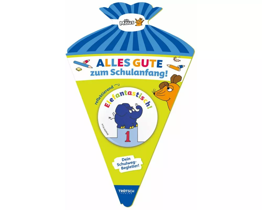 Trötsch Die Maus Schulwegbegleiter Button Elefant