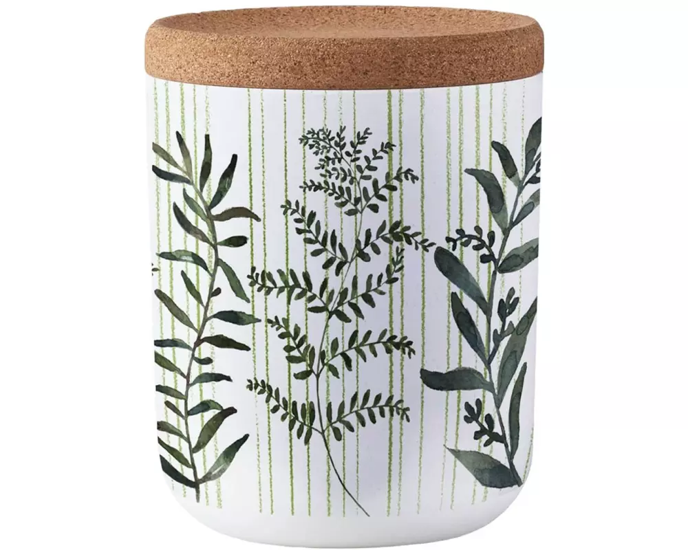 BioLoco Vorratsdose Green leaves M, 0.8 l, Grün