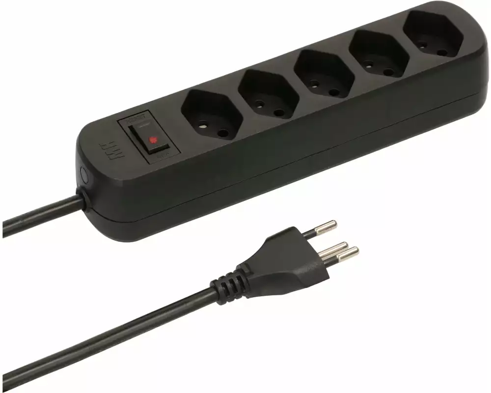 Max Hauri Steckdosenleiste Basic Line 5x T13 mit Reset Schalter