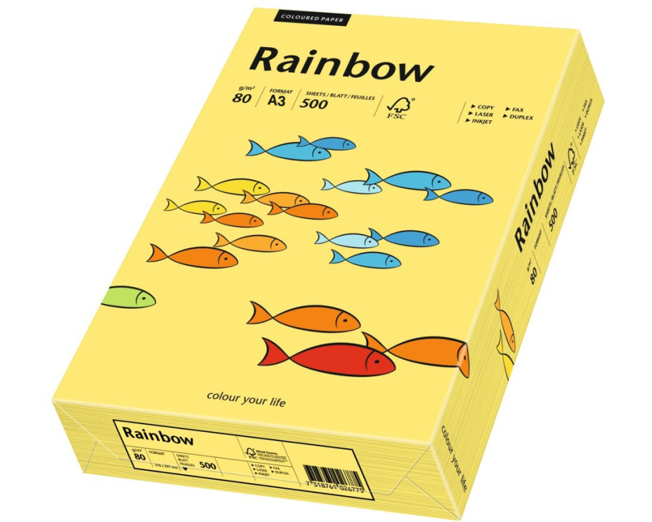 RAINBOW Papier gelb/16 A3 88042346 FSC, 80g 500 Blatt