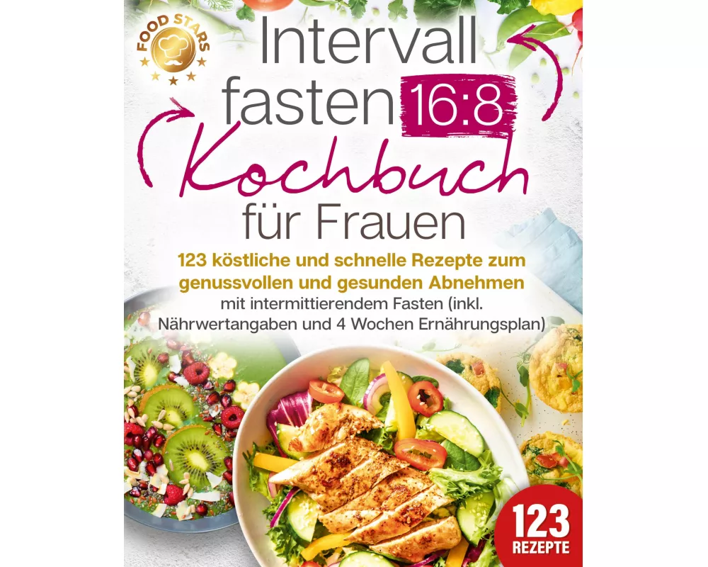 Intervallfasten 16:8 Kochbuch für Frauen: 123 köstliche und schnelle Rezepte zum genussvollen und gesunden Abnehmen mit intermittierendem Fasten (inkl