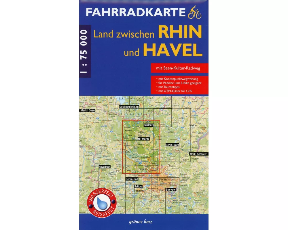 Fahrradkarte Land zwischen Rhin und Havel 1:75.000