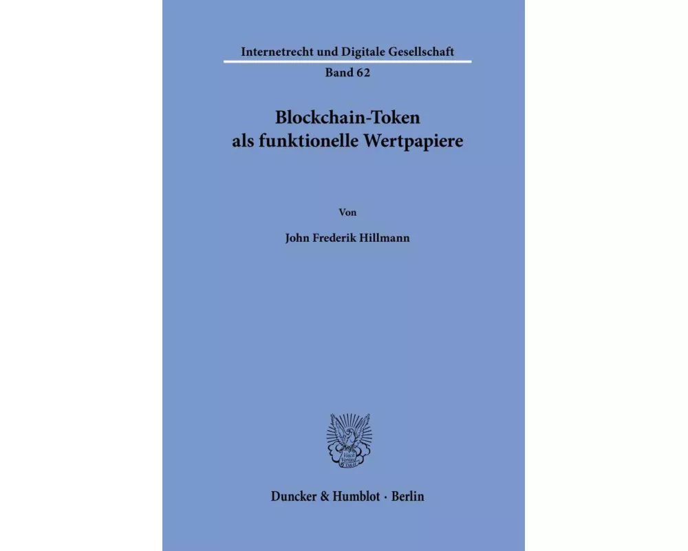 Blockchain-Token als funktionelle Wertpapiere