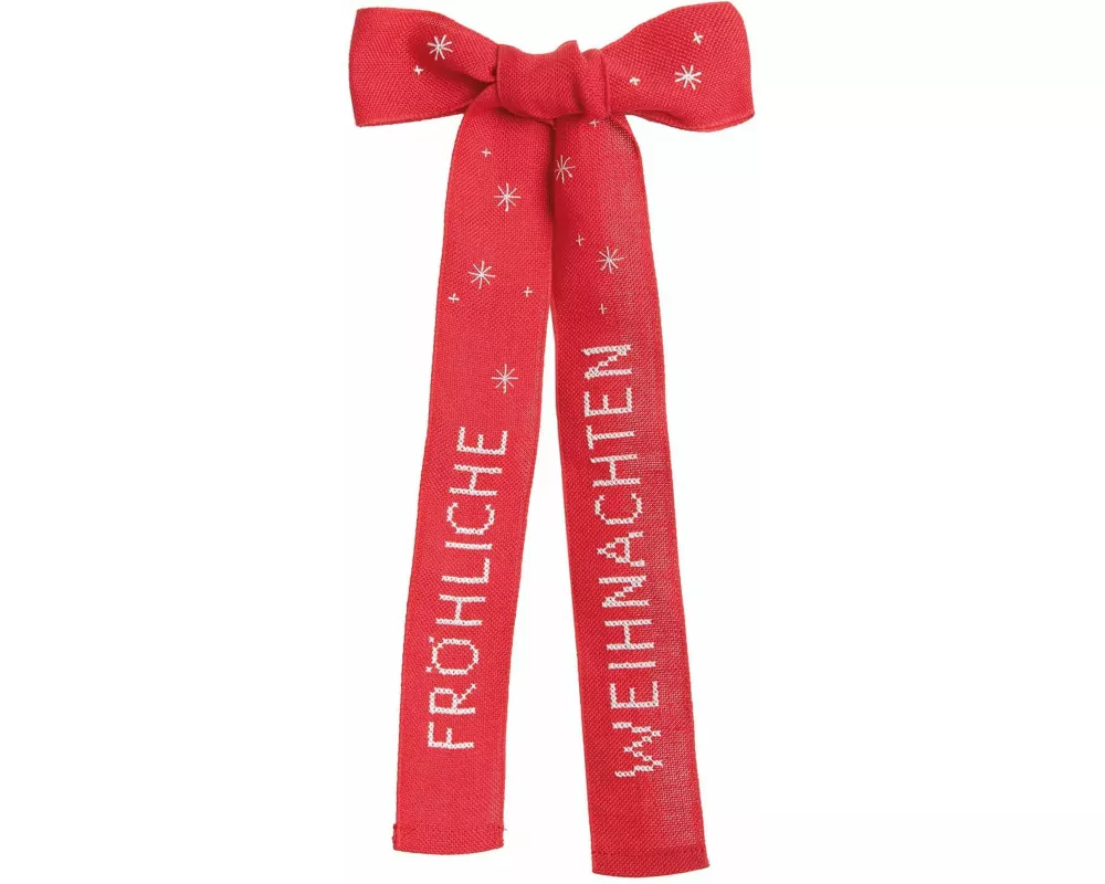 Stickpackung Gezählter Kreuzstich, Schleife Fröhliche Weihnachten