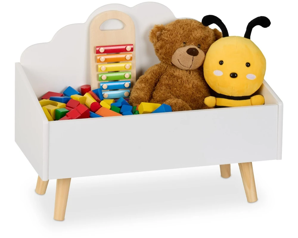 relaxdays Spielzeugtruhe, MDF / Kiefern