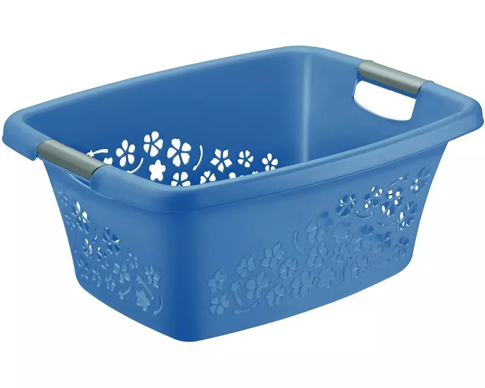 Rotho Wäschekorb Flower 25 l, Blau