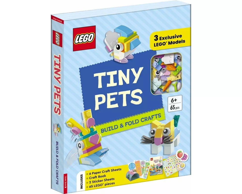 LEGO Books. Tiny Pets: Build and Fold Crafts (with 3 exclusive models, 65 pieces, craft book, craft sheets and stickers)