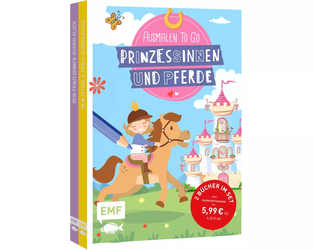 Ausmalen to go: Prinzessinnen und Pferde