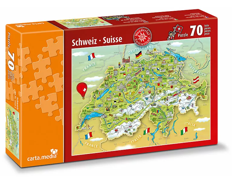 Schweiz - Suisse. Illustrierte Schweizer Karte