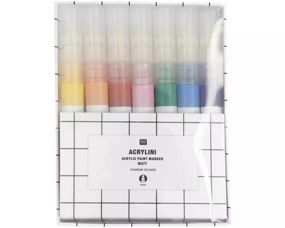 Acrylini Marker Set Rainbow Colours, 7 Farben