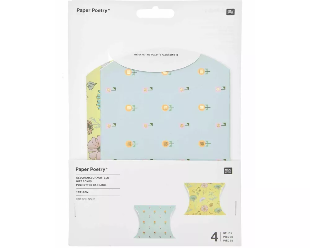 Geschenkschachteln Futschikato, Blumen FSC MIX, 4 Stk., 12 x 18 cm